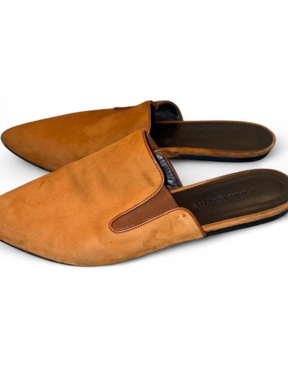 Jenni Kayne Tan Suede Pointed Backless Mules - Picture 6 of 8